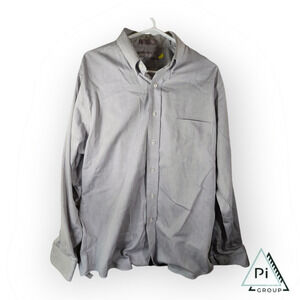 Van‎ Heusen Grey Button-Down Long Sleeved Shirt 34/35 Wrinkle Free